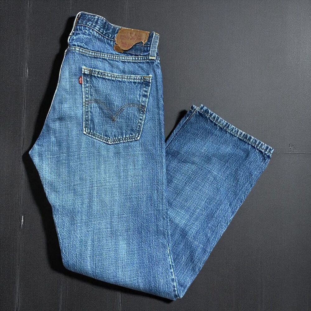 Levi's 514 Slim Straight Vintage Y2K Denim Blue Jeans Men's Size 36W x 32L